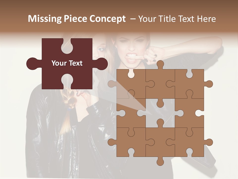 Two Beautiful Young Women Standing Next To Each Other PowerPoint Template