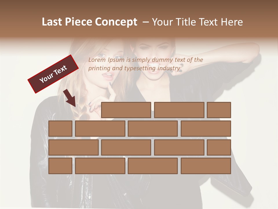 Two Beautiful Young Women Standing Next To Each Other PowerPoint Template