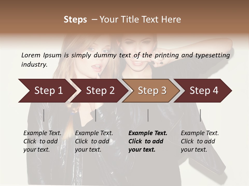 Two Beautiful Young Women Standing Next To Each Other PowerPoint Template