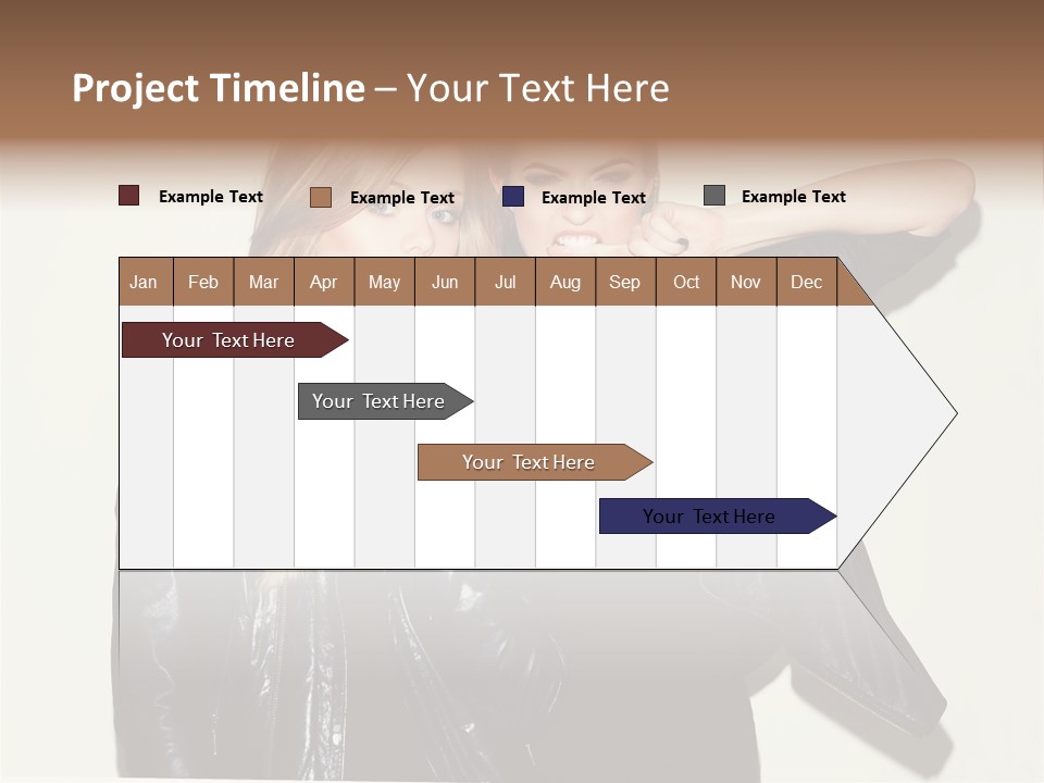 Two Beautiful Young Women Standing Next To Each Other PowerPoint Template