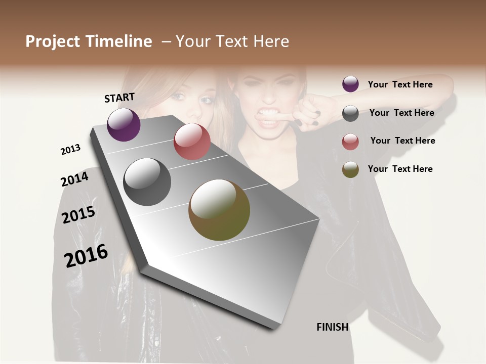 Two Beautiful Young Women Standing Next To Each Other PowerPoint Template
