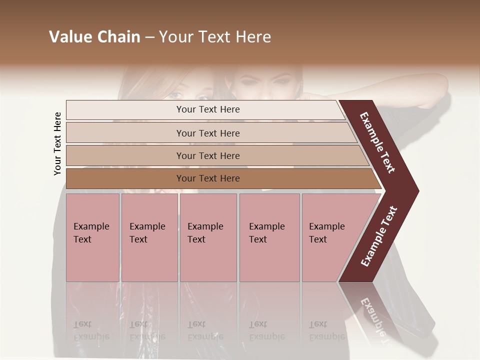Two Beautiful Young Women Standing Next To Each Other PowerPoint Template