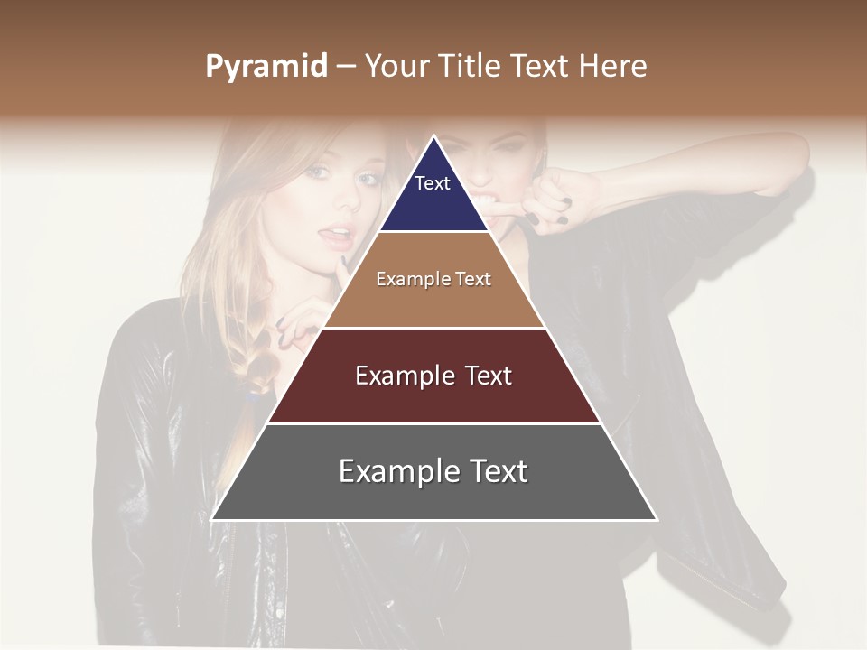 Two Beautiful Young Women Standing Next To Each Other PowerPoint Template