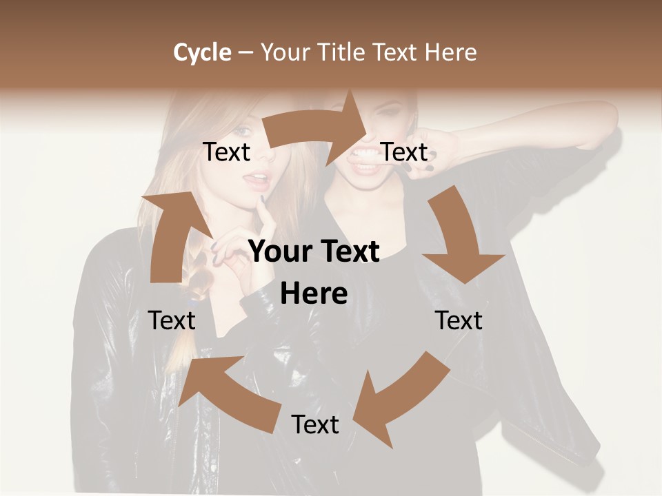 Two Beautiful Young Women Standing Next To Each Other PowerPoint Template