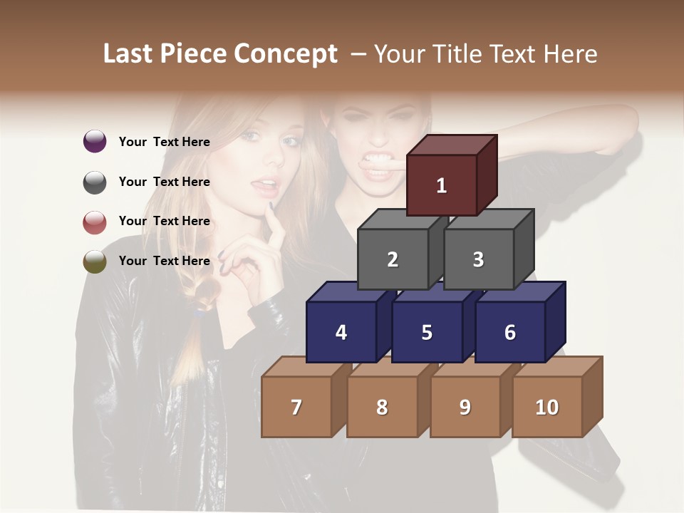 Two Beautiful Young Women Standing Next To Each Other PowerPoint Template