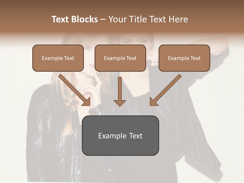 Two Beautiful Young Women Standing Next To Each Other PowerPoint Template
