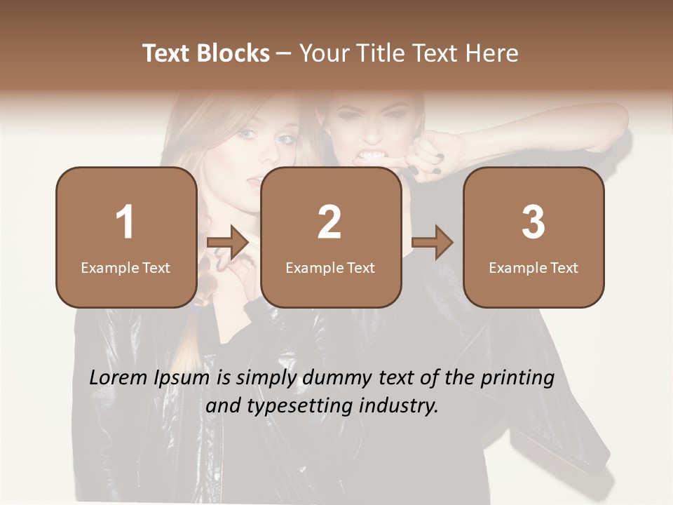 Two Beautiful Young Women Standing Next To Each Other PowerPoint Template