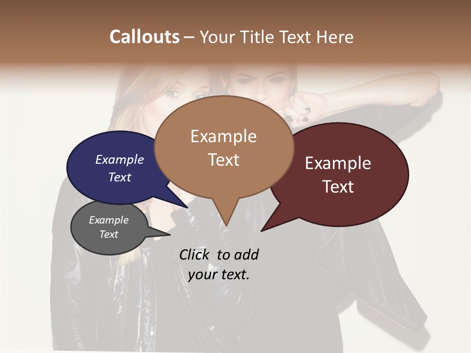 Two Beautiful Young Women Standing Next To Each Other PowerPoint Template