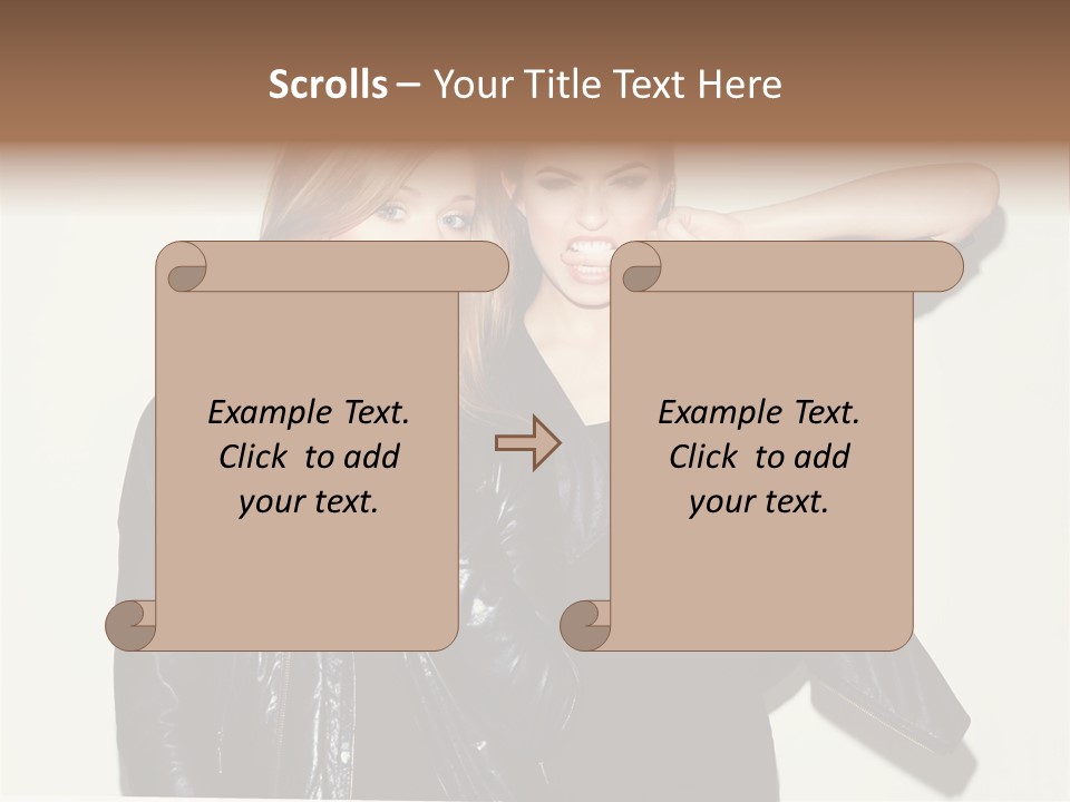 Two Beautiful Young Women Standing Next To Each Other PowerPoint Template