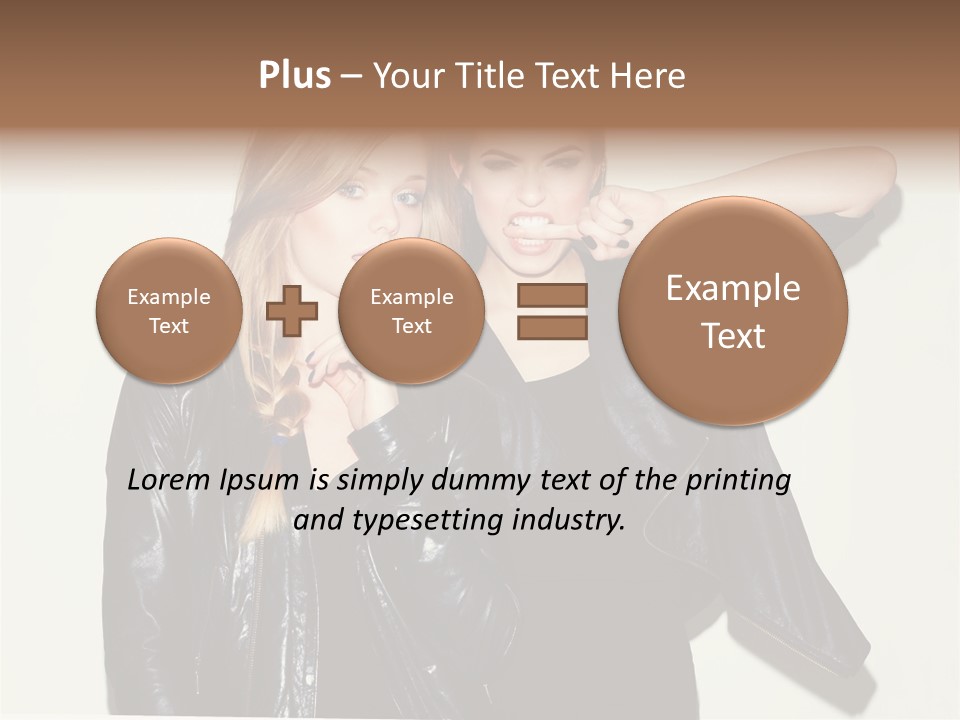 Two Beautiful Young Women Standing Next To Each Other PowerPoint Template