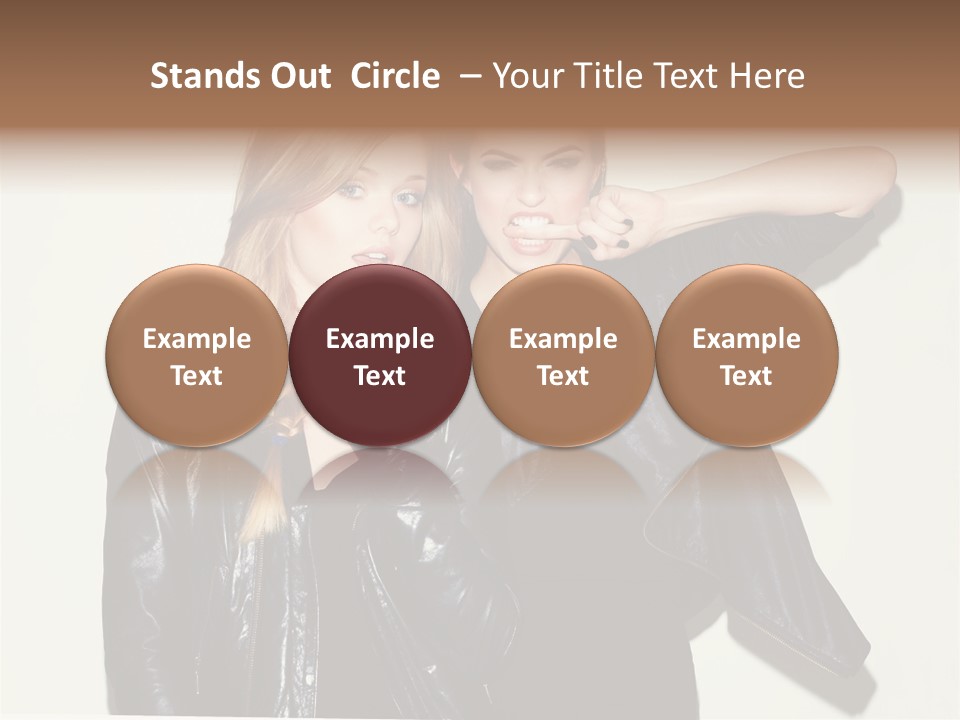 Two Beautiful Young Women Standing Next To Each Other PowerPoint Template