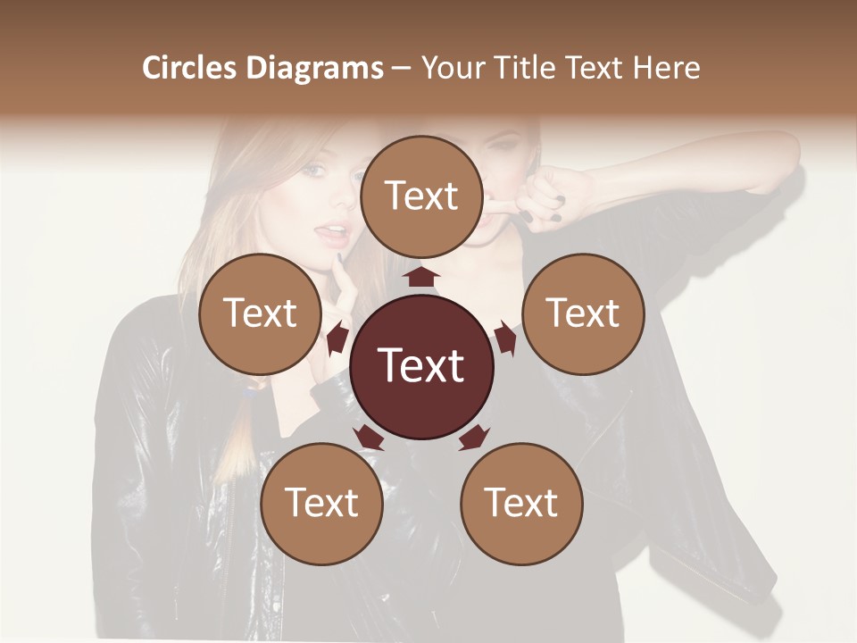 Two Beautiful Young Women Standing Next To Each Other PowerPoint Template