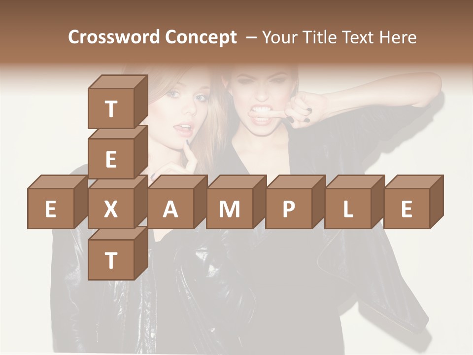 Two Beautiful Young Women Standing Next To Each Other PowerPoint Template