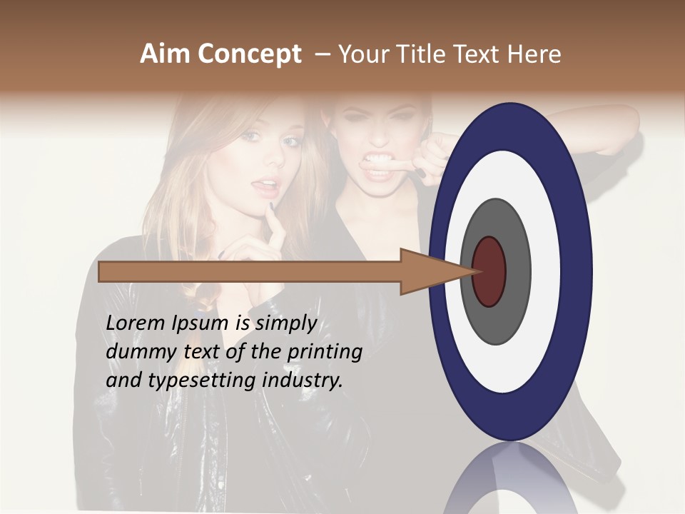 Two Beautiful Young Women Standing Next To Each Other PowerPoint Template