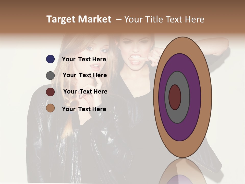 Two Beautiful Young Women Standing Next To Each Other PowerPoint Template