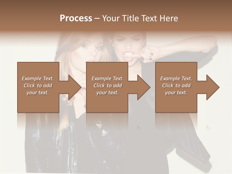 Two Beautiful Young Women Standing Next To Each Other PowerPoint Template