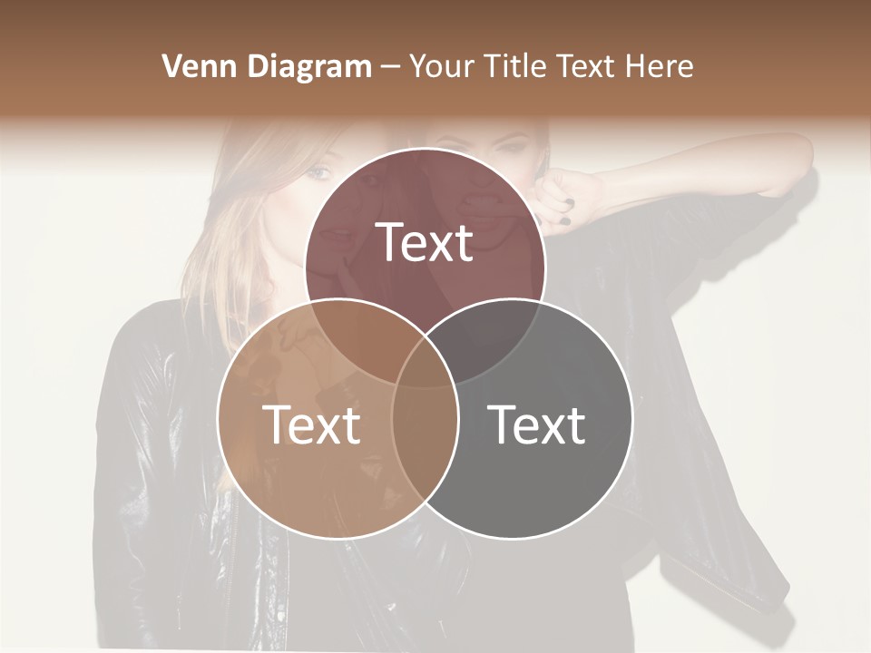 Two Beautiful Young Women Standing Next To Each Other PowerPoint Template