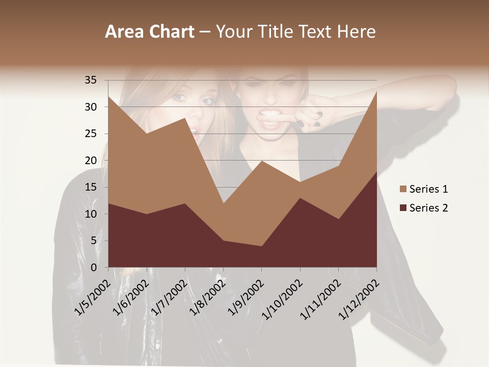 Two Beautiful Young Women Standing Next To Each Other PowerPoint Template