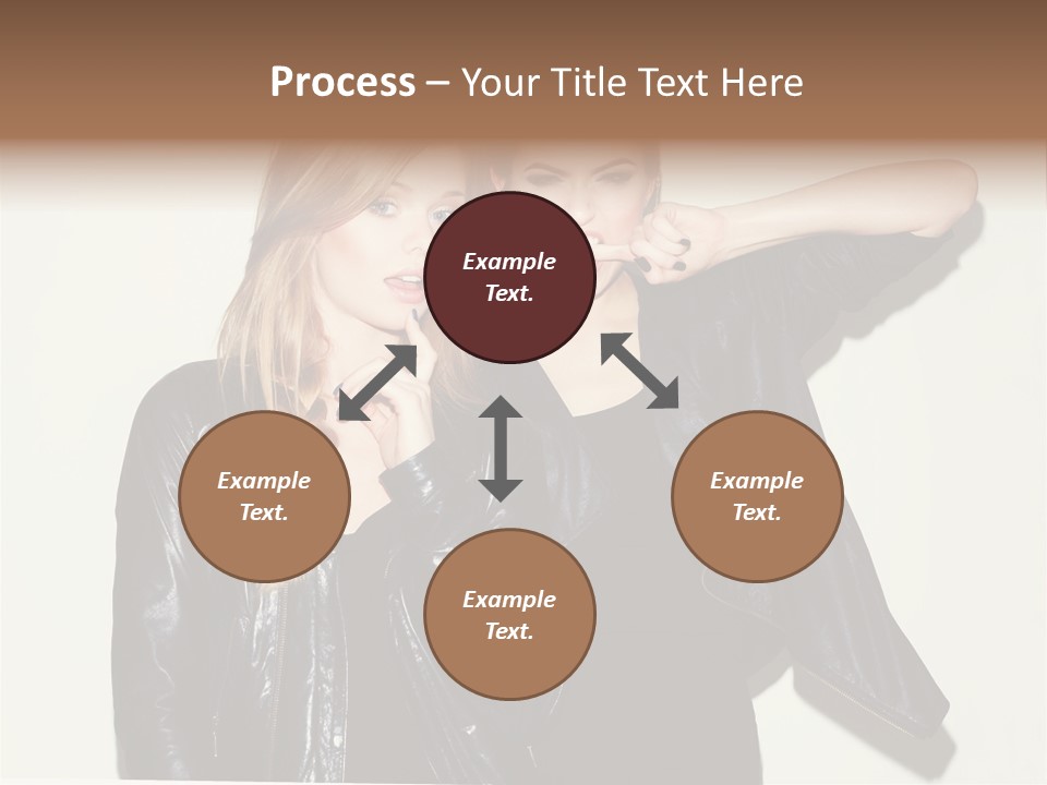 Two Beautiful Young Women Standing Next To Each Other PowerPoint Template