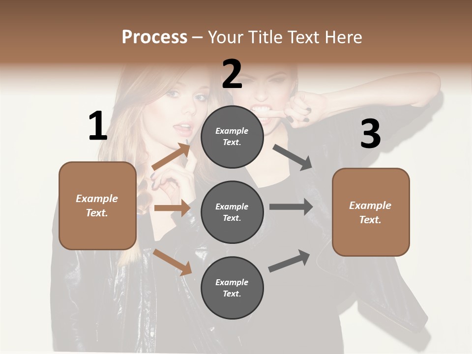 Two Beautiful Young Women Standing Next To Each Other PowerPoint Template