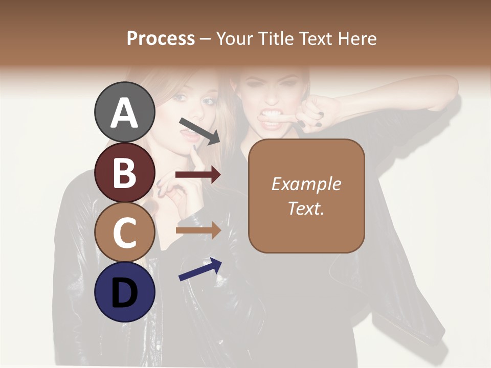 Two Beautiful Young Women Standing Next To Each Other PowerPoint Template