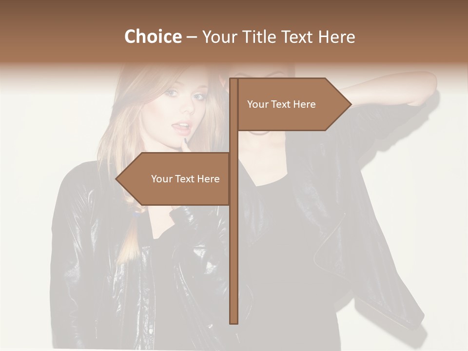 Two Beautiful Young Women Standing Next To Each Other PowerPoint Template