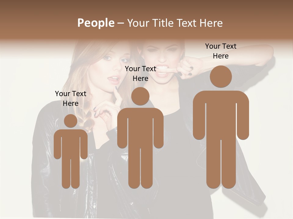 Two Beautiful Young Women Standing Next To Each Other PowerPoint Template