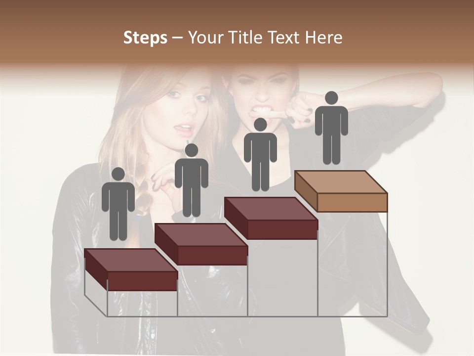 Two Beautiful Young Women Standing Next To Each Other PowerPoint Template