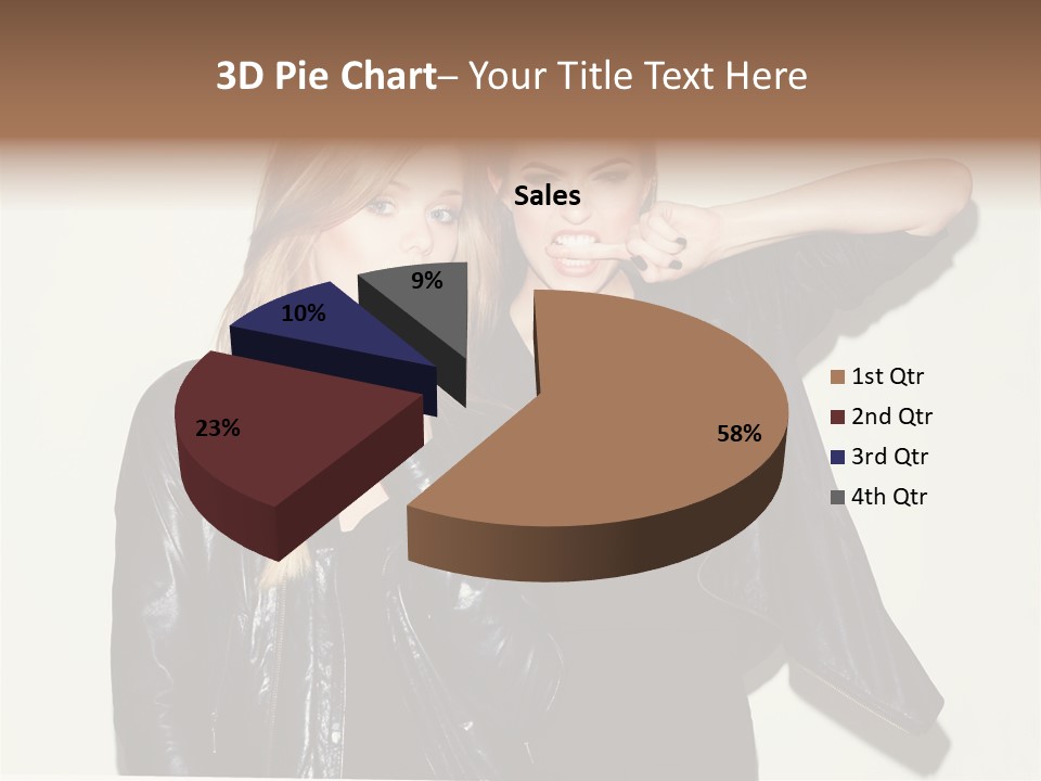 Two Beautiful Young Women Standing Next To Each Other PowerPoint Template