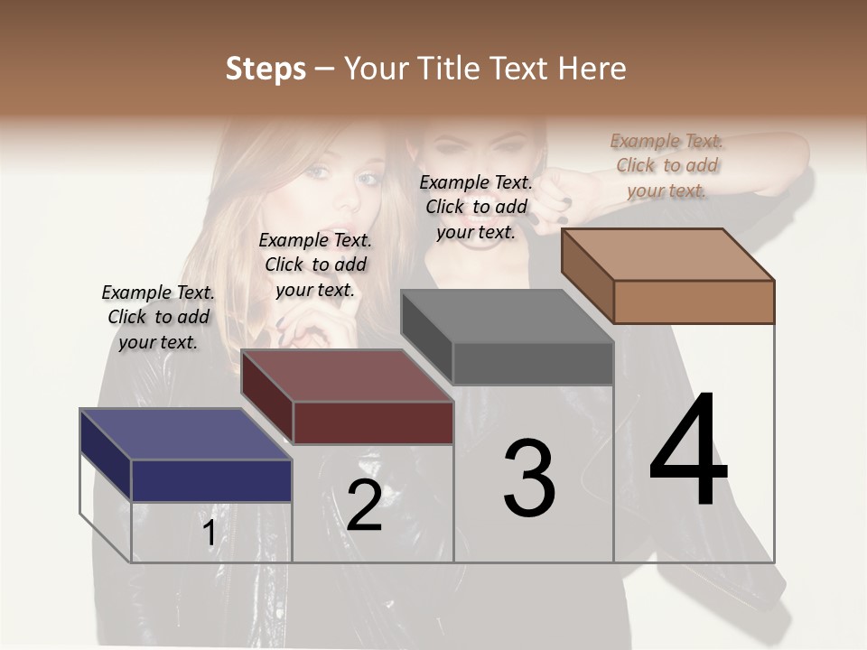 Two Beautiful Young Women Standing Next To Each Other PowerPoint Template