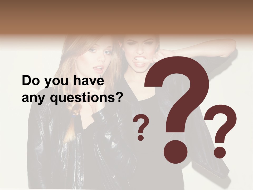 Two Beautiful Young Women Standing Next To Each Other PowerPoint Template