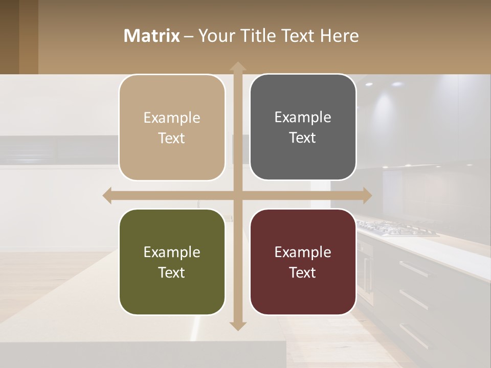 A Kitchen With A Counter Top And A Stove Top Oven PowerPoint Template