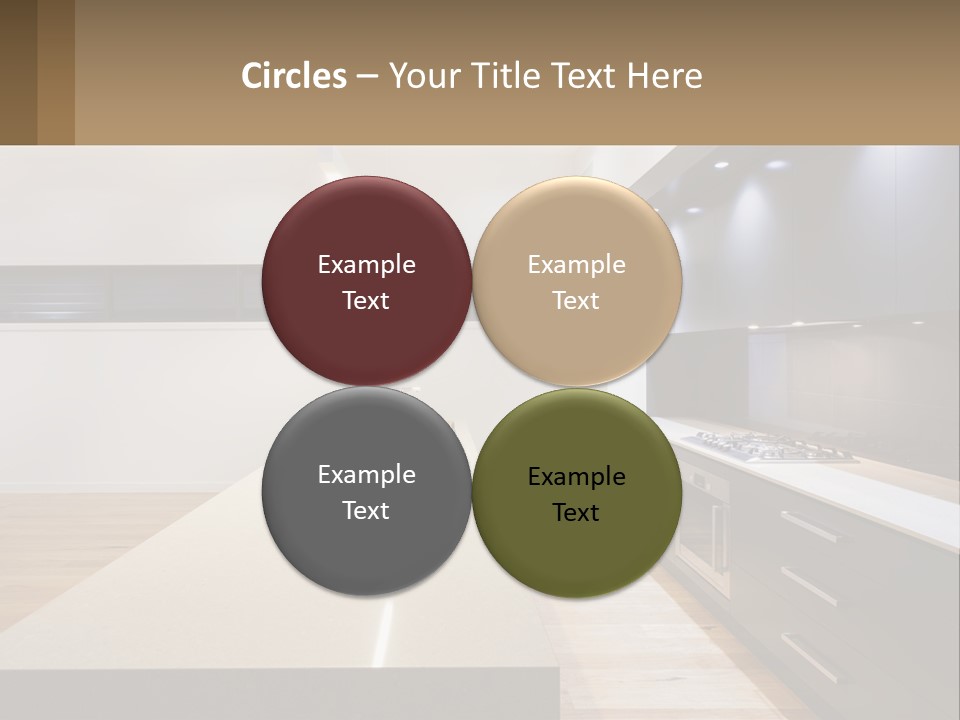 A Kitchen With A Counter Top And A Stove Top Oven PowerPoint Template