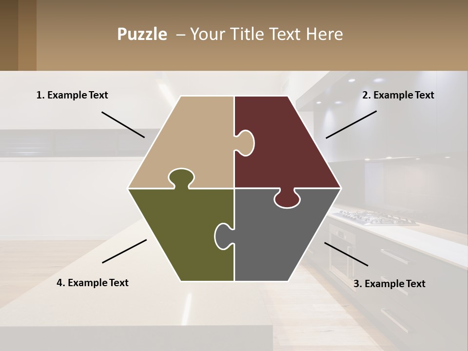 A Kitchen With A Counter Top And A Stove Top Oven PowerPoint Template