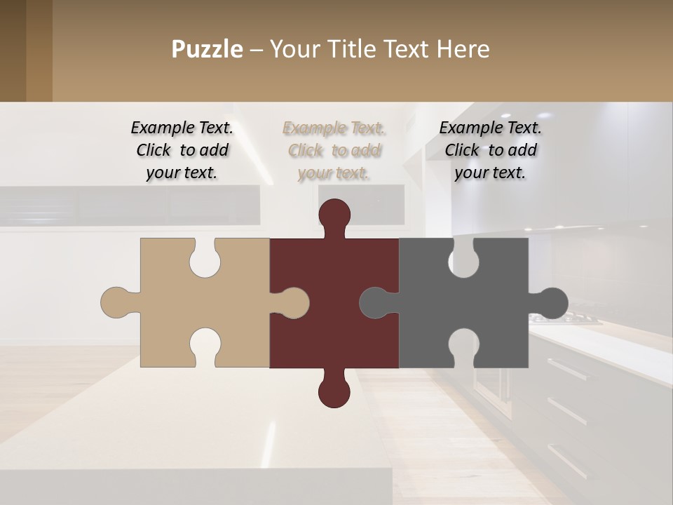 A Kitchen With A Counter Top And A Stove Top Oven PowerPoint Template