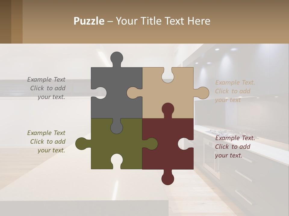 A Kitchen With A Counter Top And A Stove Top Oven PowerPoint Template