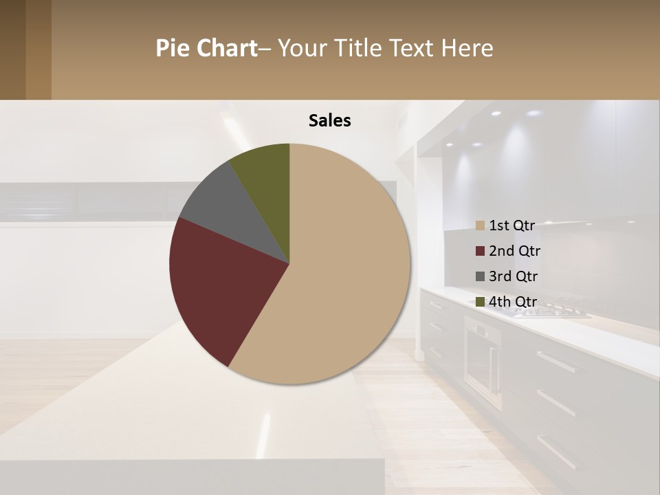 A Kitchen With A Counter Top And A Stove Top Oven PowerPoint Template
