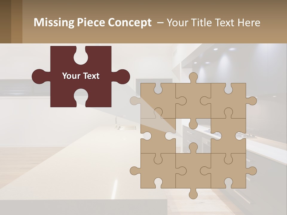 A Kitchen With A Counter Top And A Stove Top Oven PowerPoint Template