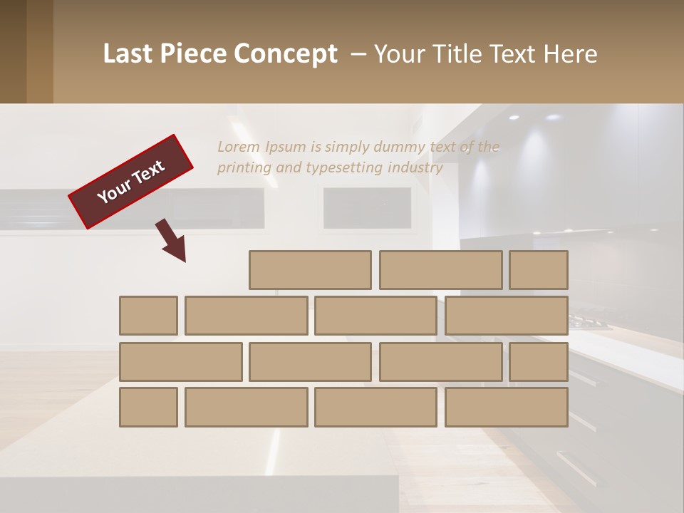 A Kitchen With A Counter Top And A Stove Top Oven PowerPoint Template