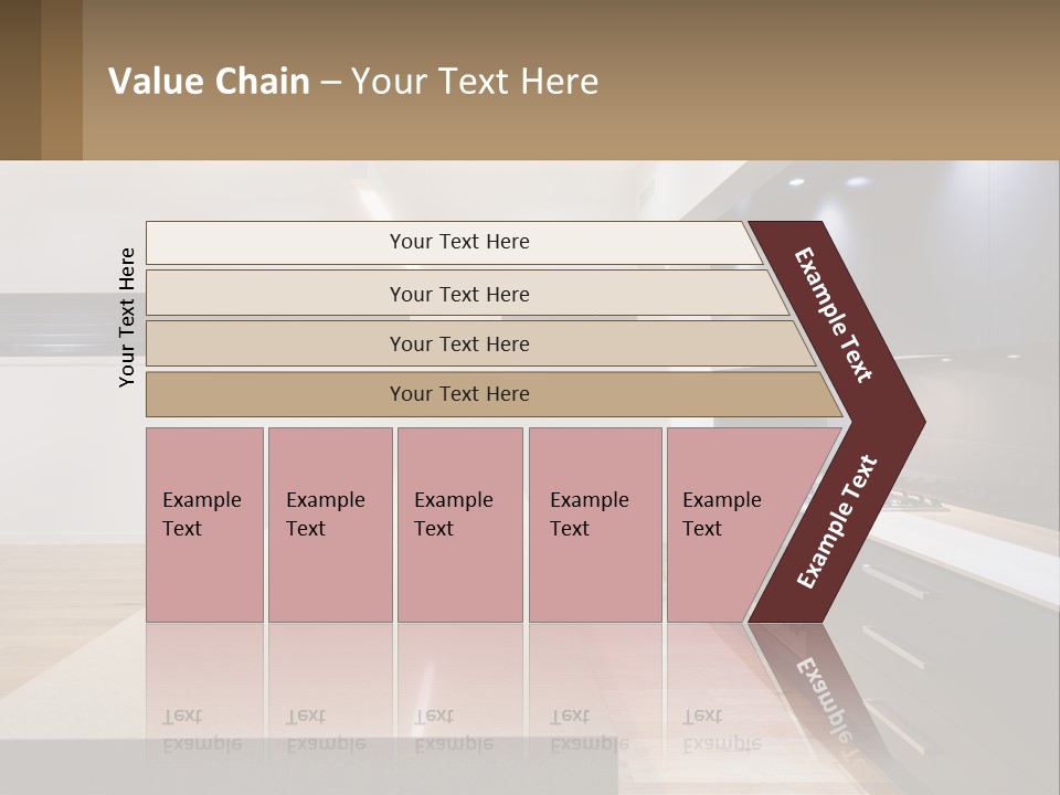 A Kitchen With A Counter Top And A Stove Top Oven PowerPoint Template