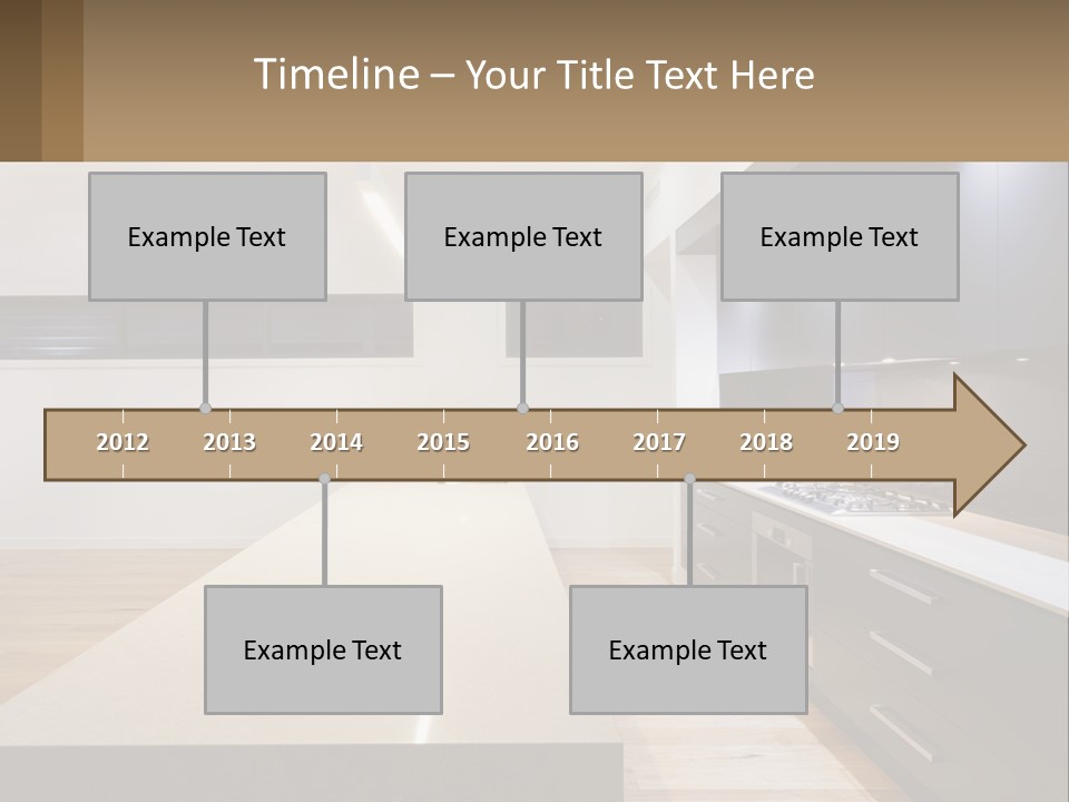 A Kitchen With A Counter Top And A Stove Top Oven PowerPoint Template