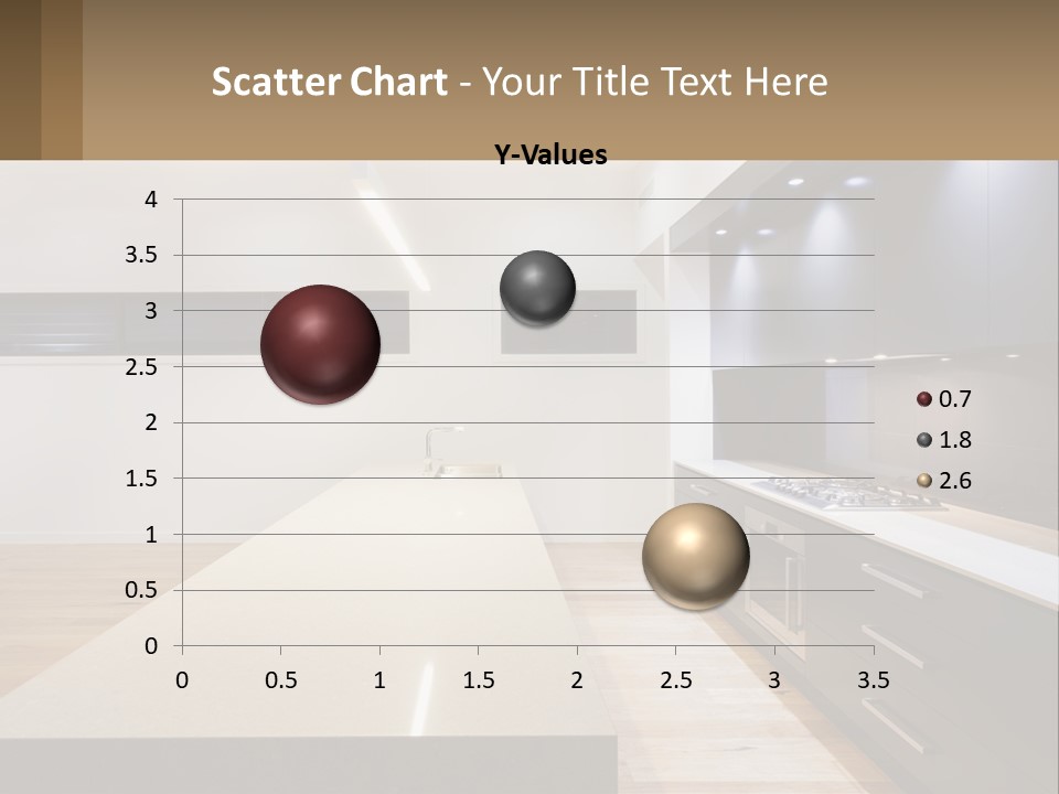 A Kitchen With A Counter Top And A Stove Top Oven PowerPoint Template