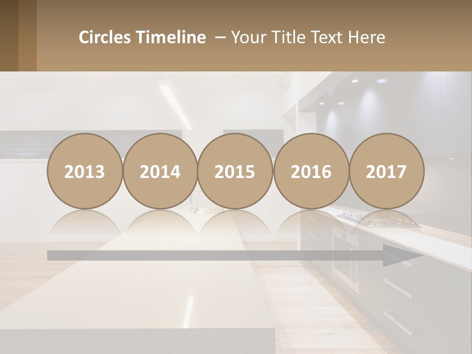 A Kitchen With A Counter Top And A Stove Top Oven PowerPoint Template