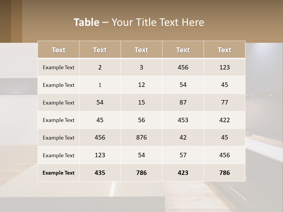 A Kitchen With A Counter Top And A Stove Top Oven PowerPoint Template