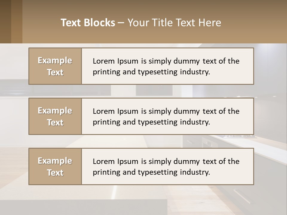 A Kitchen With A Counter Top And A Stove Top Oven PowerPoint Template