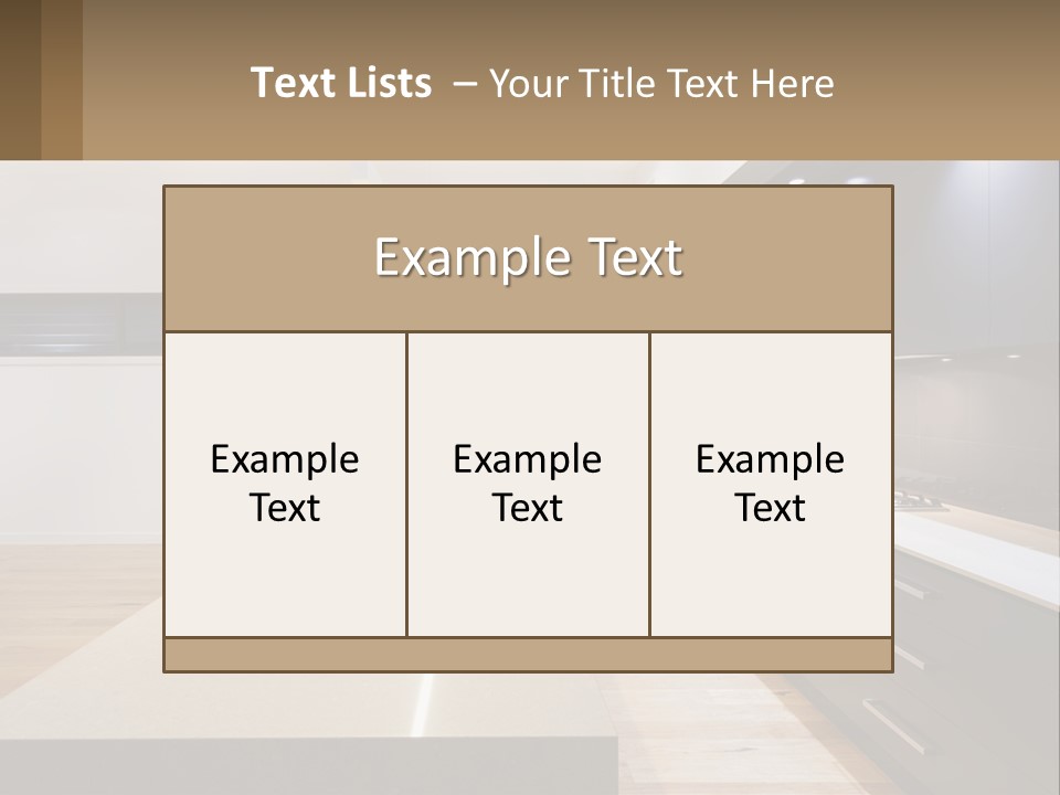 A Kitchen With A Counter Top And A Stove Top Oven PowerPoint Template