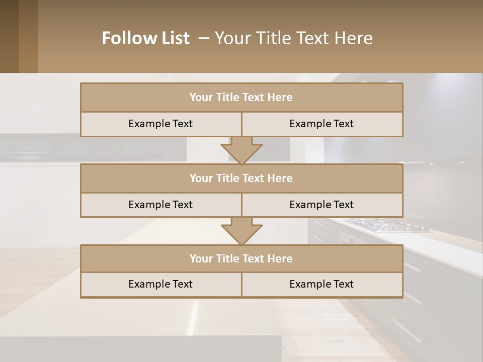 A Kitchen With A Counter Top And A Stove Top Oven PowerPoint Template