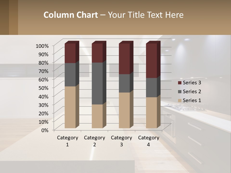A Kitchen With A Counter Top And A Stove Top Oven PowerPoint Template