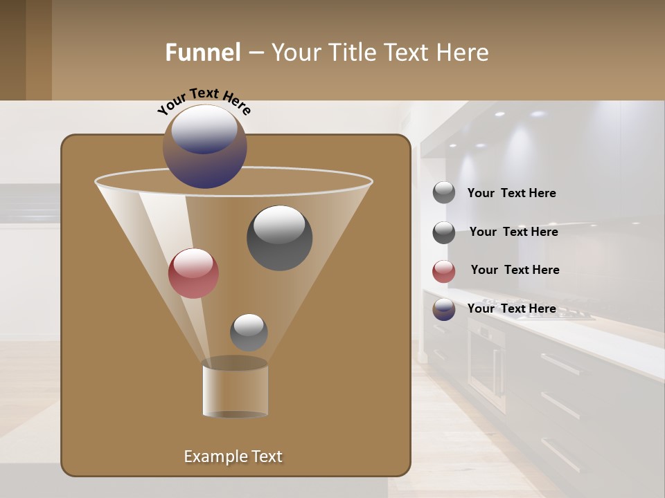 A Kitchen With A Counter Top And A Stove Top Oven PowerPoint Template