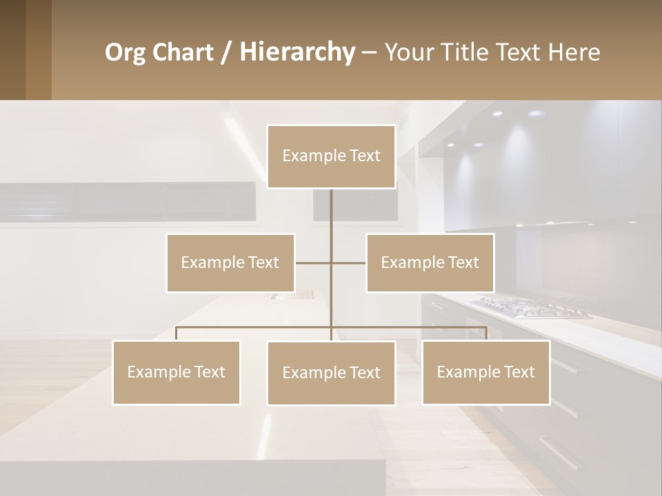 A Kitchen With A Counter Top And A Stove Top Oven PowerPoint Template
